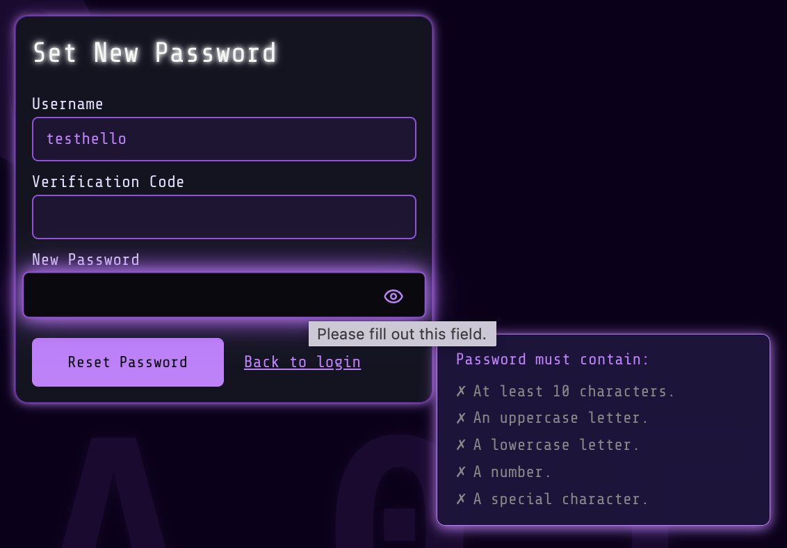 Figure 2: Reset Password